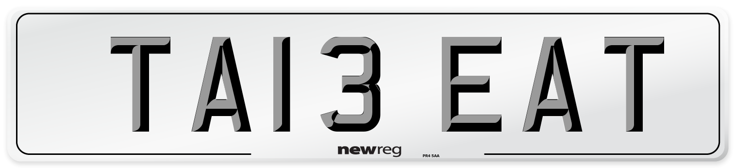 TA13 EAT Number Plate from New Reg